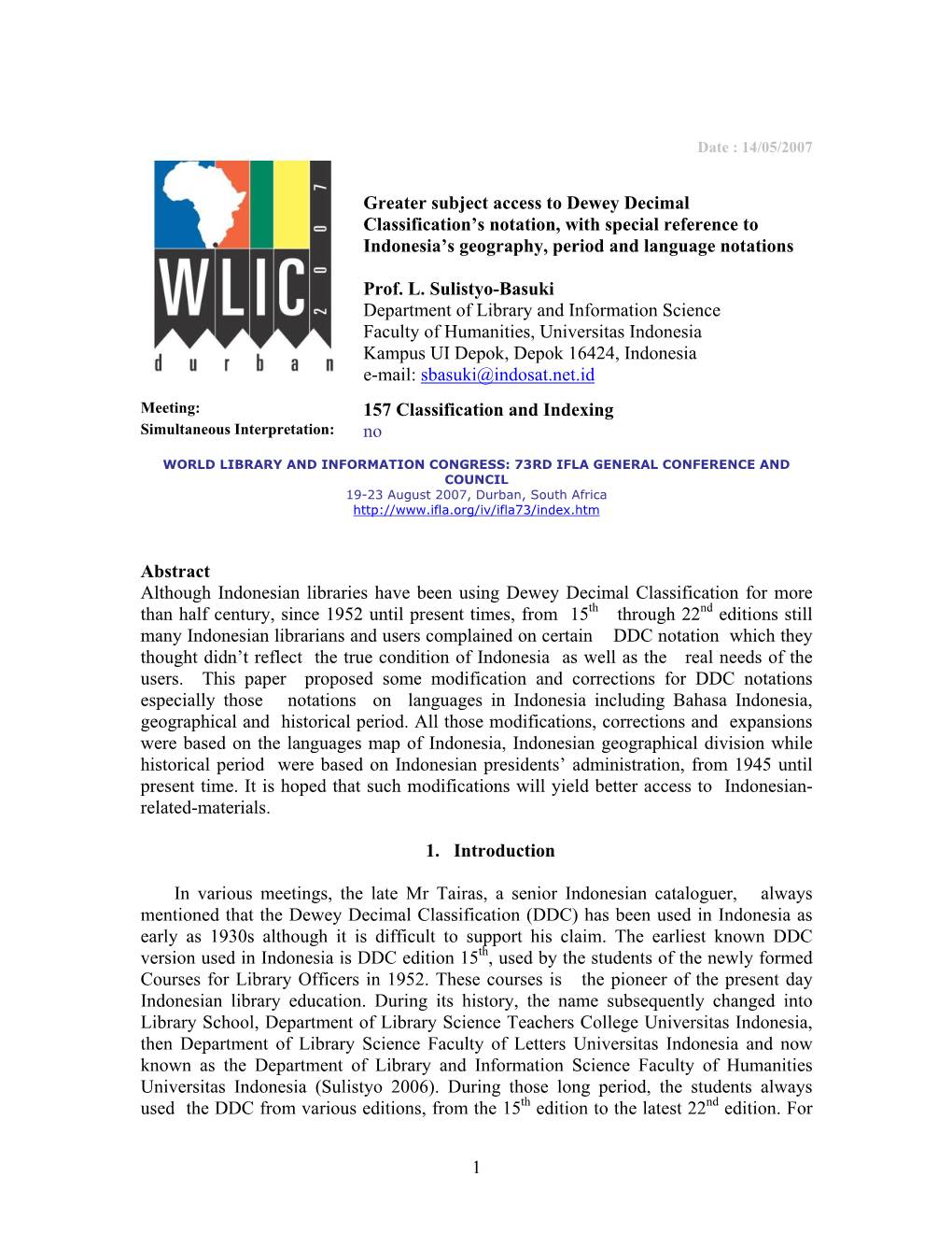 Greater Subject Access to Dewey Decimal Classification's Notation