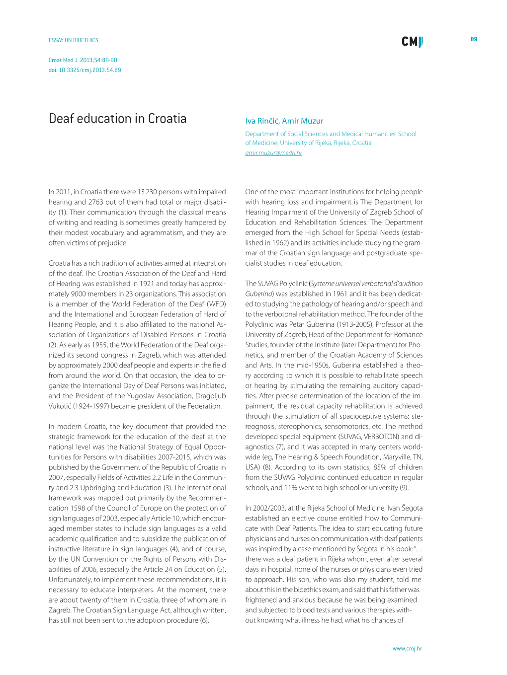 Deaf Education in Croatia