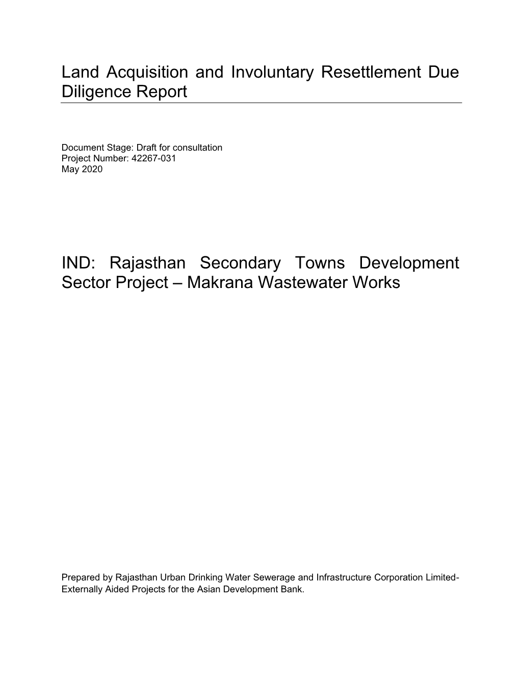 Land Acquisition and Involuntary Resettlement Due Diligence Report Makrana.Pdf