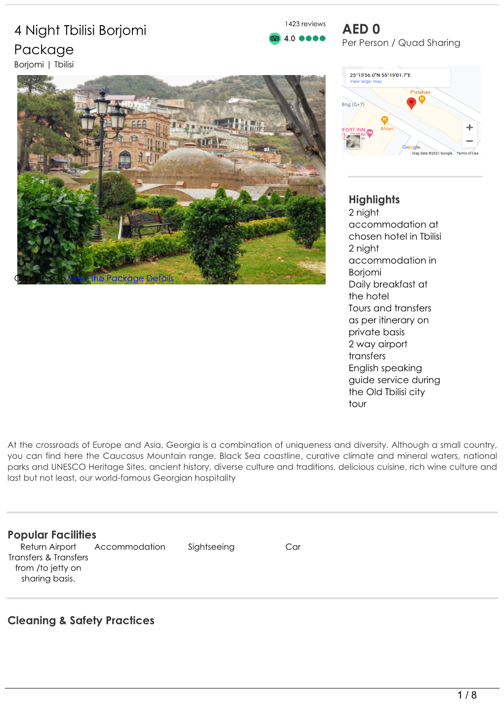 4 Night Tbilisi Borjomi Package AED 0