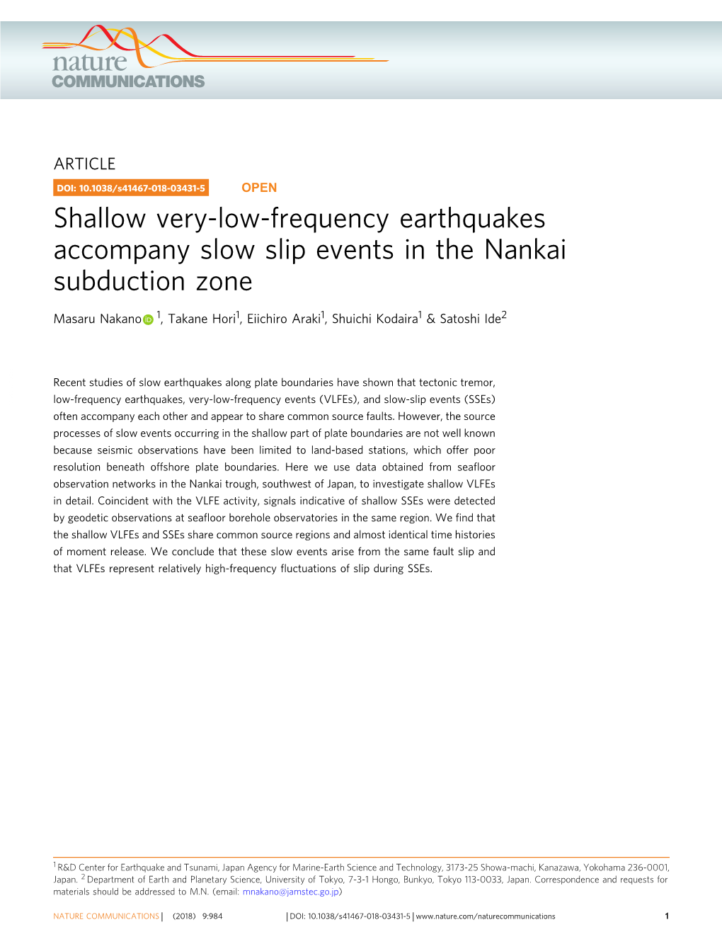 Shallow Very-Low-Frequency Earthquakes Accompany Slow Slip Events in the Nankai Subduction Zone