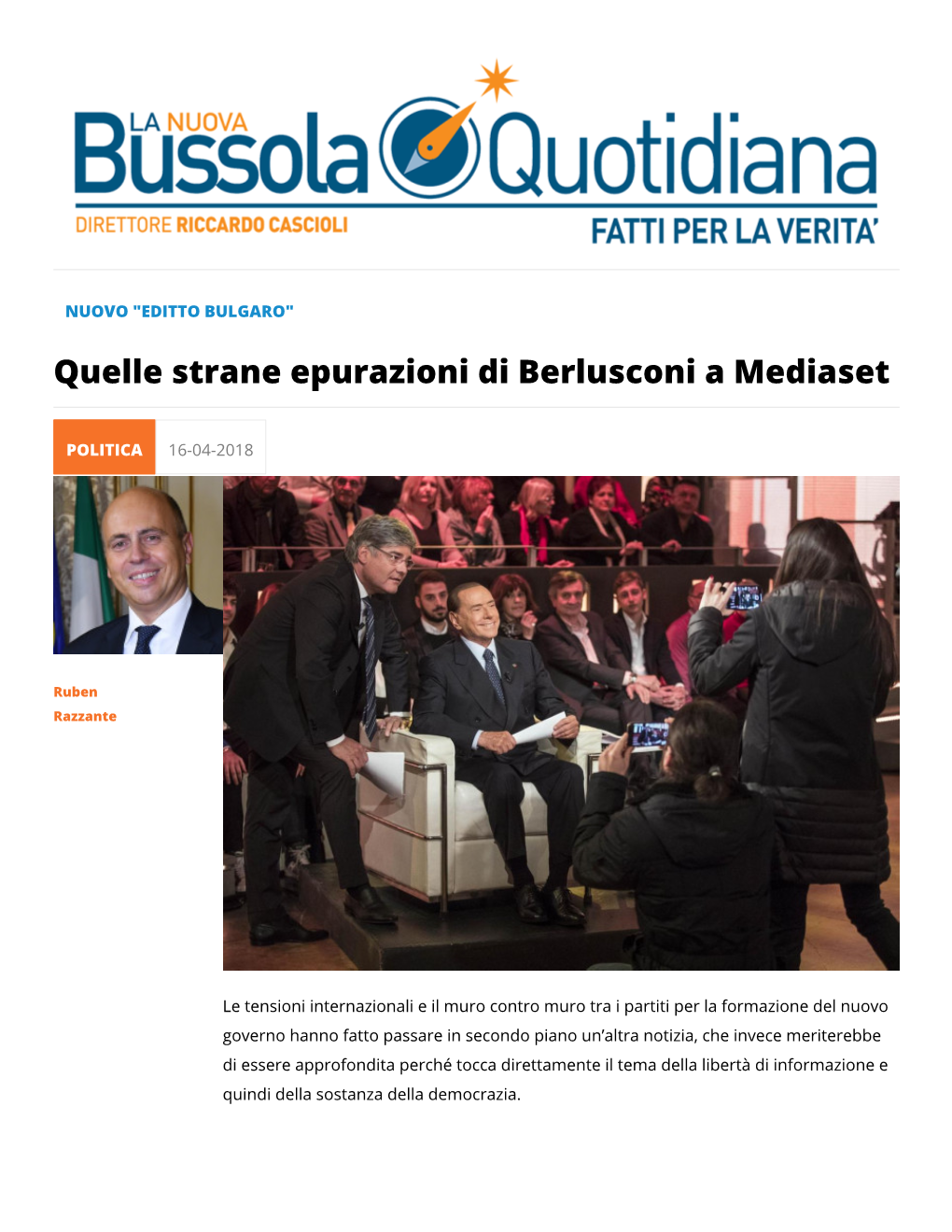 Quelle Strane Epurazioni Di Berlusconi a Mediaset