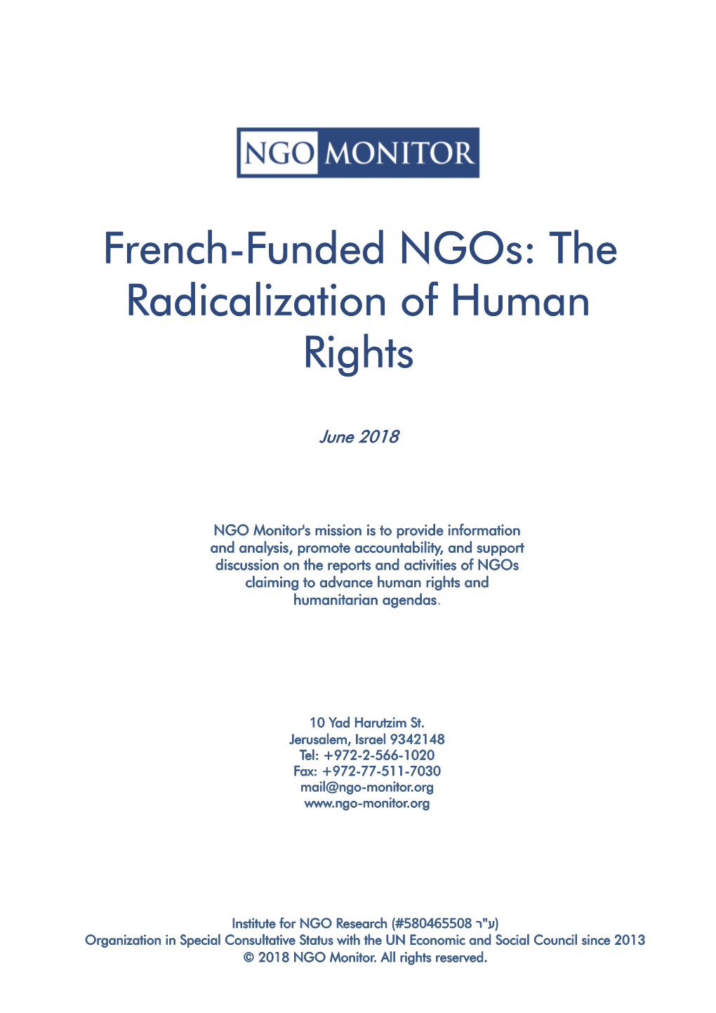 French-Funded Ngos: the Radicalization of Human Rights