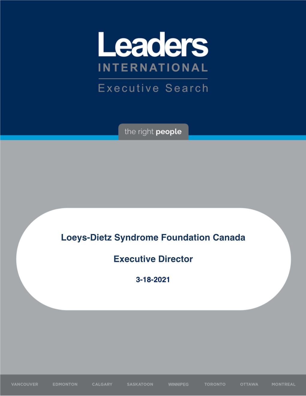 Loeys-Dietz Syndrome Foundation Canada Executive Director