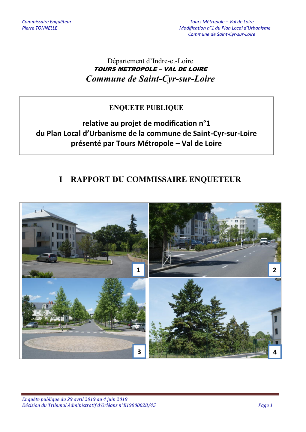 Modification N°1 Du Plan Local D’Urbanisme Commune De Saint-Cyr-Sur-Loire