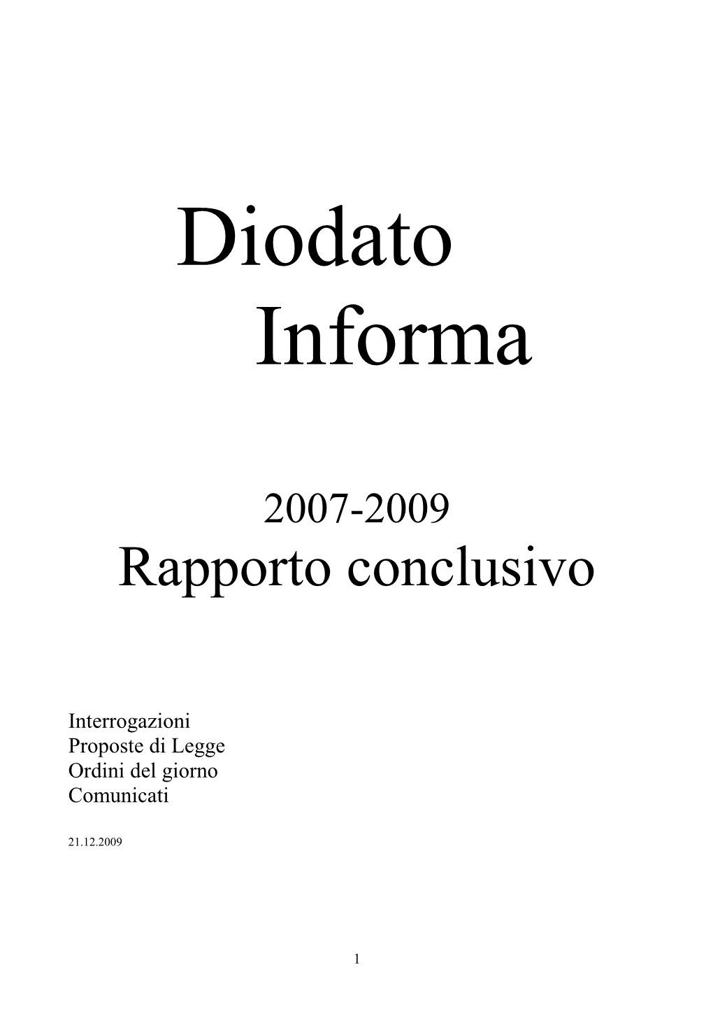 Rapporto Conclusivo