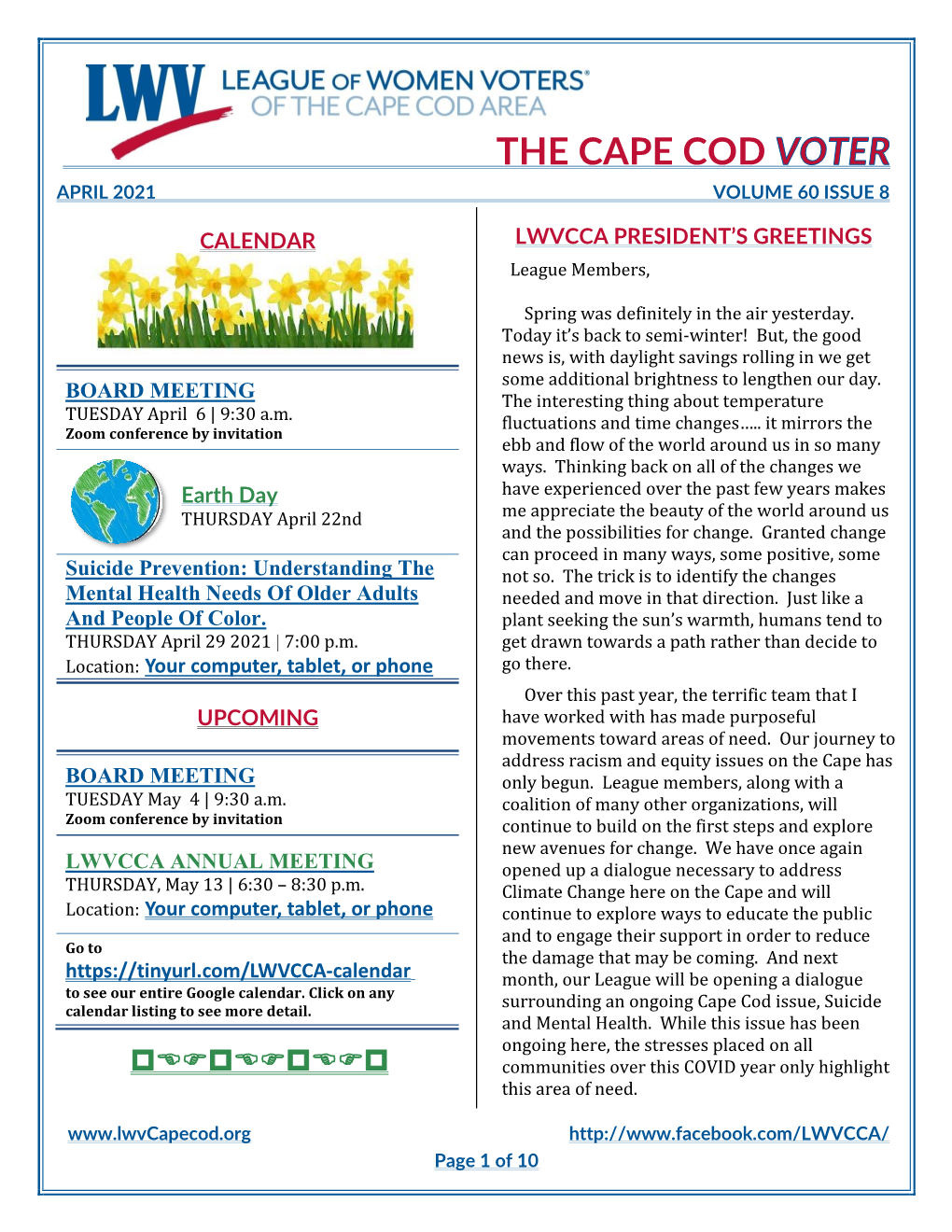 The Cape Cod April 2021 Volume 60 Issue 8