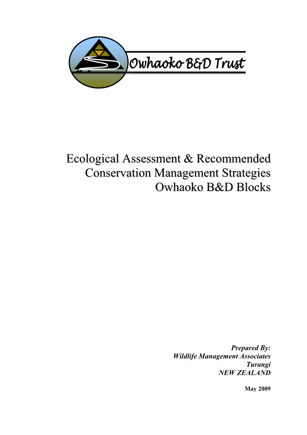 Ecological Assessment & Recommended Conservation