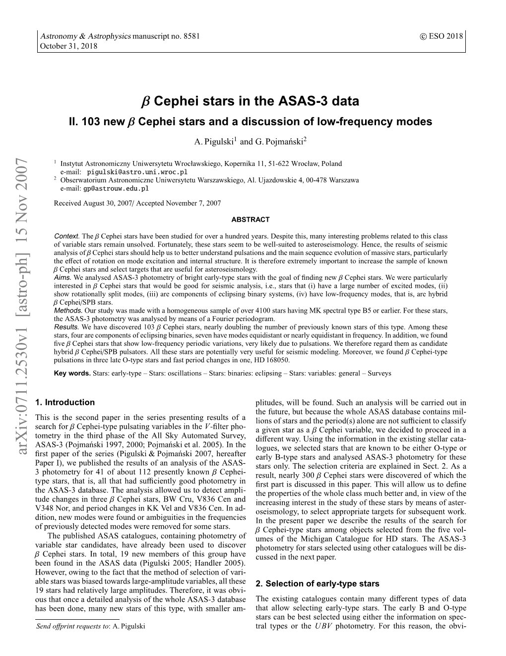 Β Cephei Stars in the ASAS-3 Data