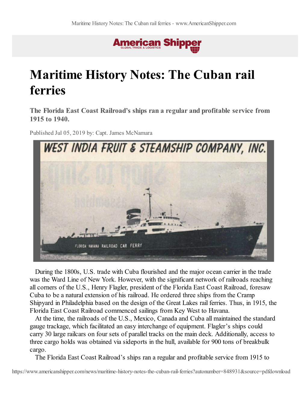 The Cuban Rail Ferries