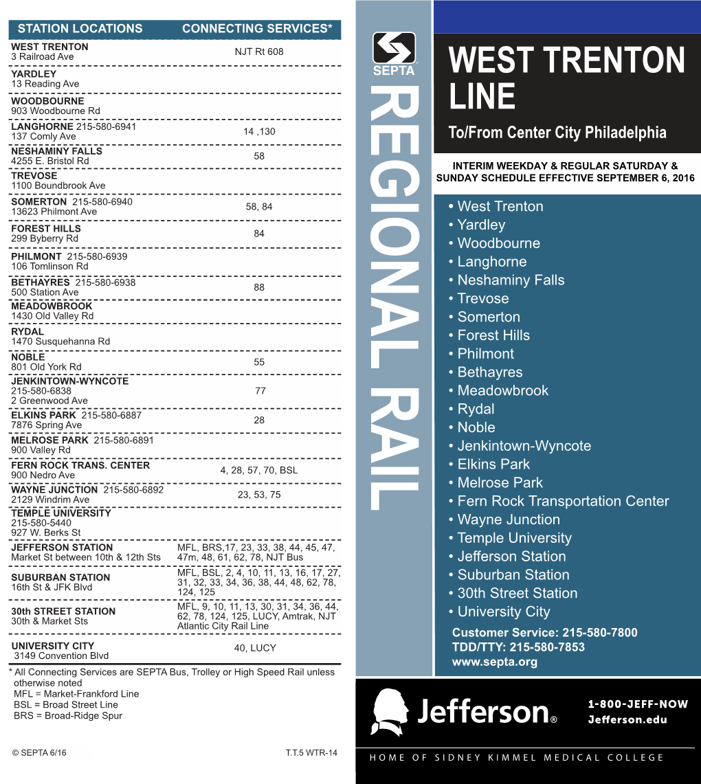 REGIONAL RAIL • West Trenton