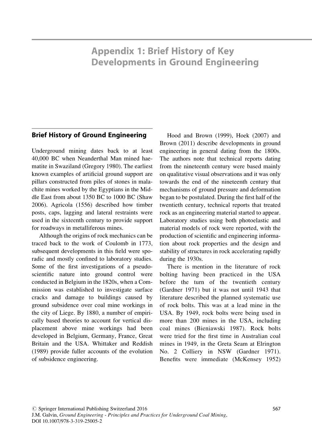 Appendix 1: Brief History of Key Developments in Ground Engineering