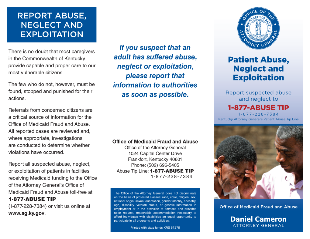 Patient Abuse, Neglect and Exploitation