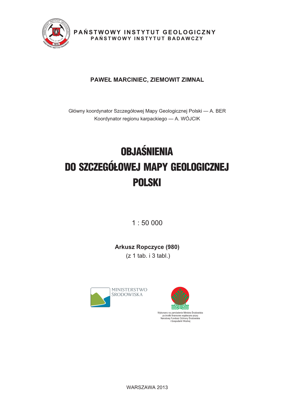 Objaœnienia Do Szczegółowej Mapy Geologicznej Polski