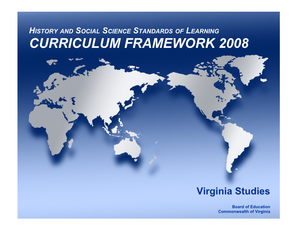 History Curriculum Framework 2008 s1