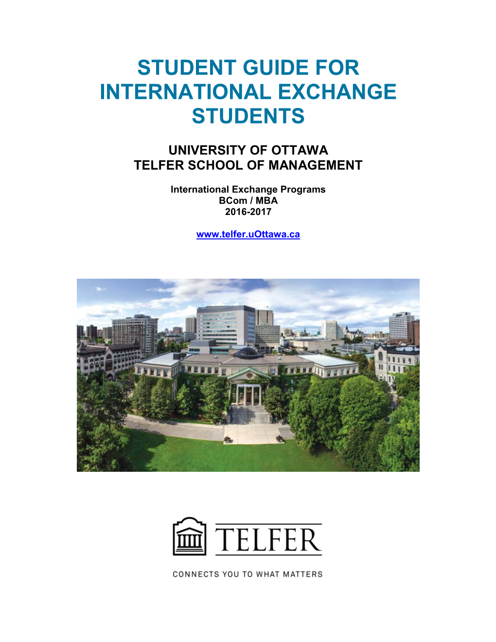 Student Guide for International Exchange Students University Of