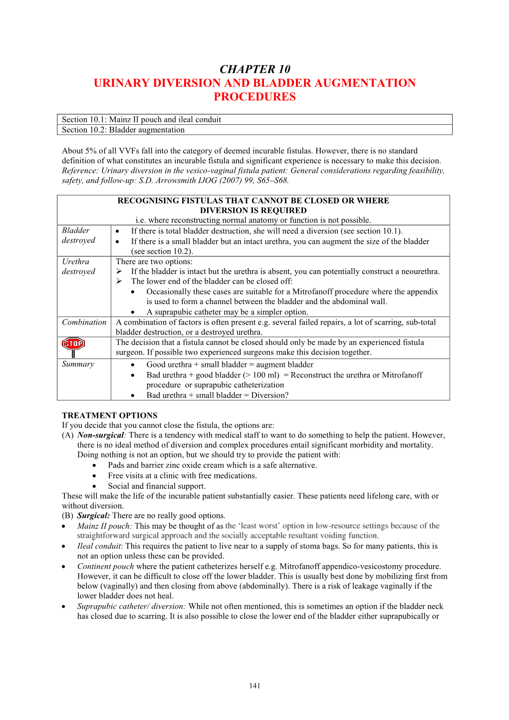 Urinary Diversion and Bladder Augmentation Procedures