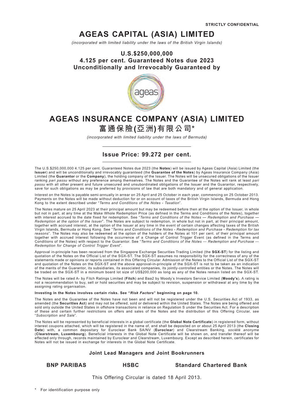 Ageas Capital (Asia) Limited Ageas Insurance Company
