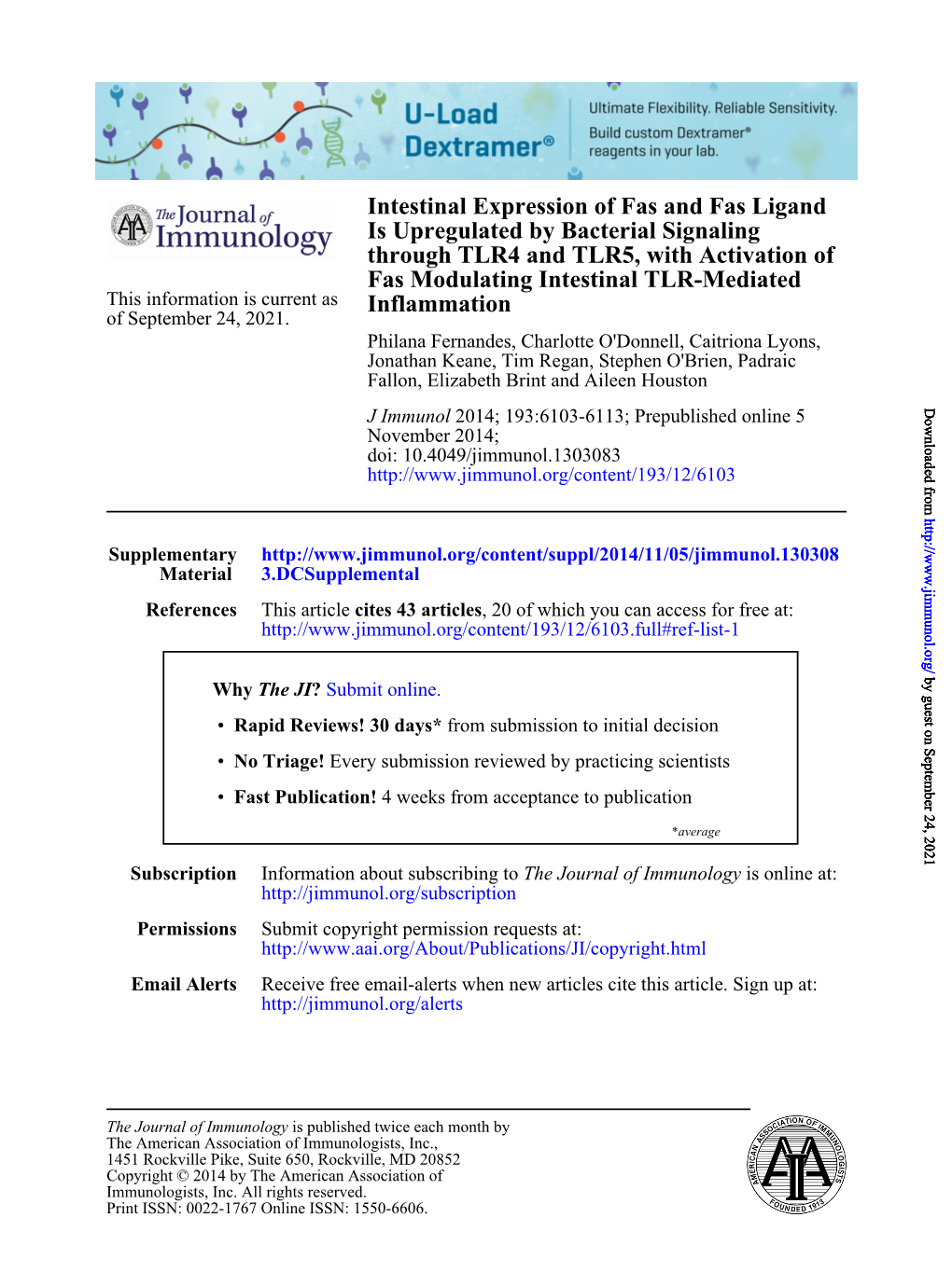 Inflammation Fas Modulating Intestinal TLR-Mediated Through TLR4 And