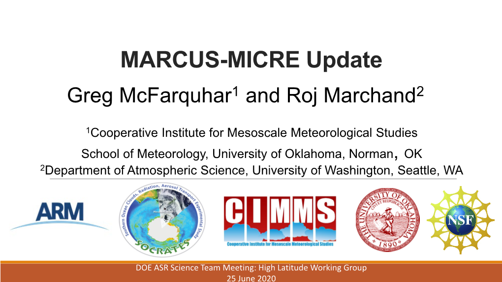 MARCUS/MICRE Update