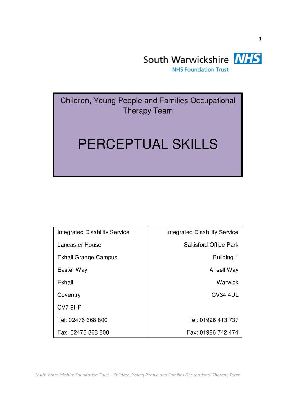 Perceptual Skills