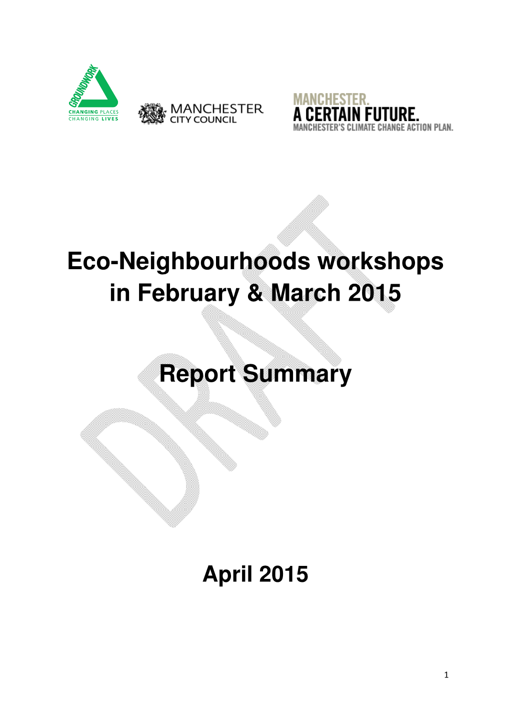 Eco-Neighbourhoods Workshops in February & March