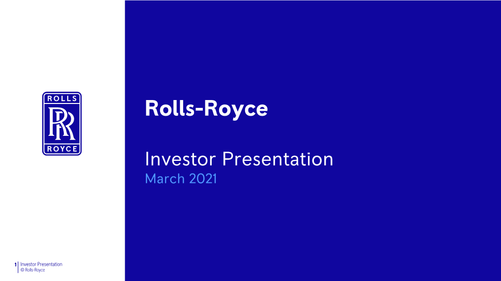Investor Presentation March 2021