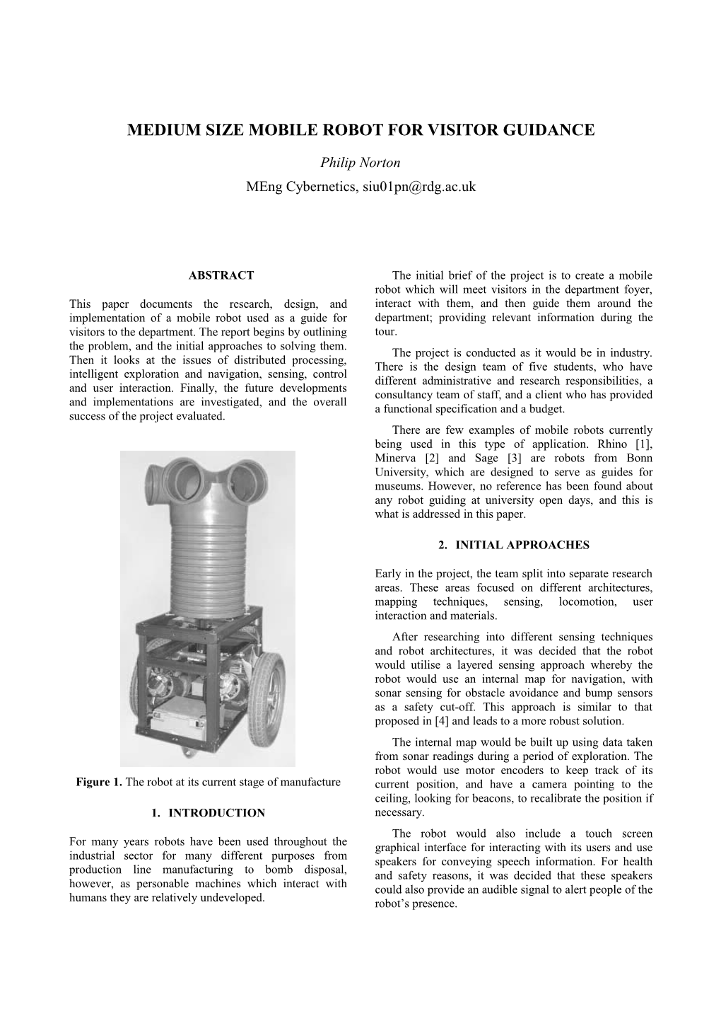 Medium Size Mobile Robot for Visitor Guidance