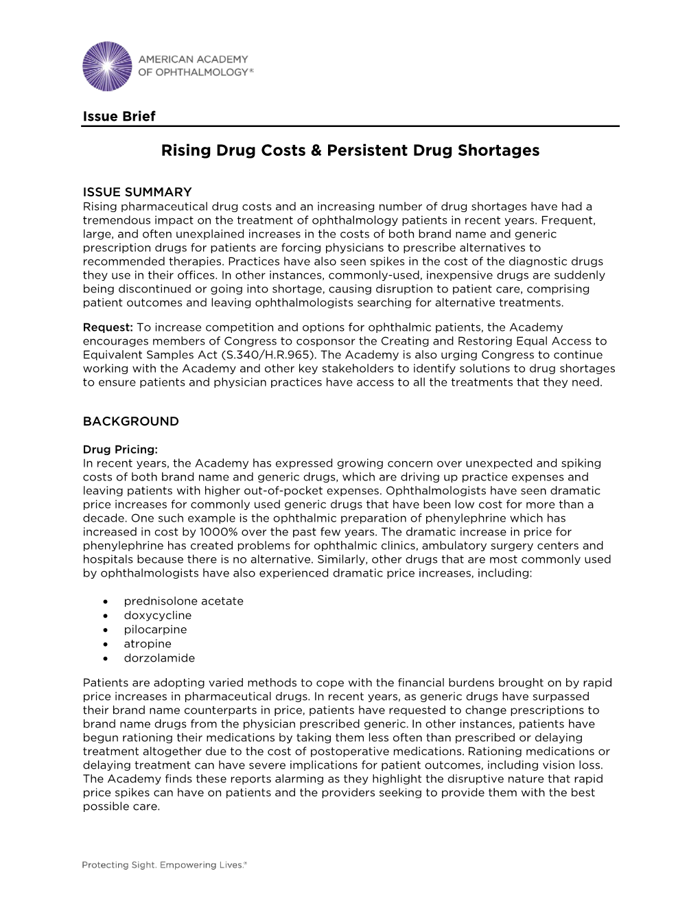 Rising Drug Costs & Persistent Drug Shortages