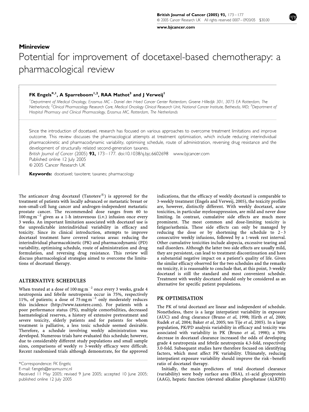 Potential for Improvement of Docetaxel-Based Chemotherapy: a Pharmacological Review