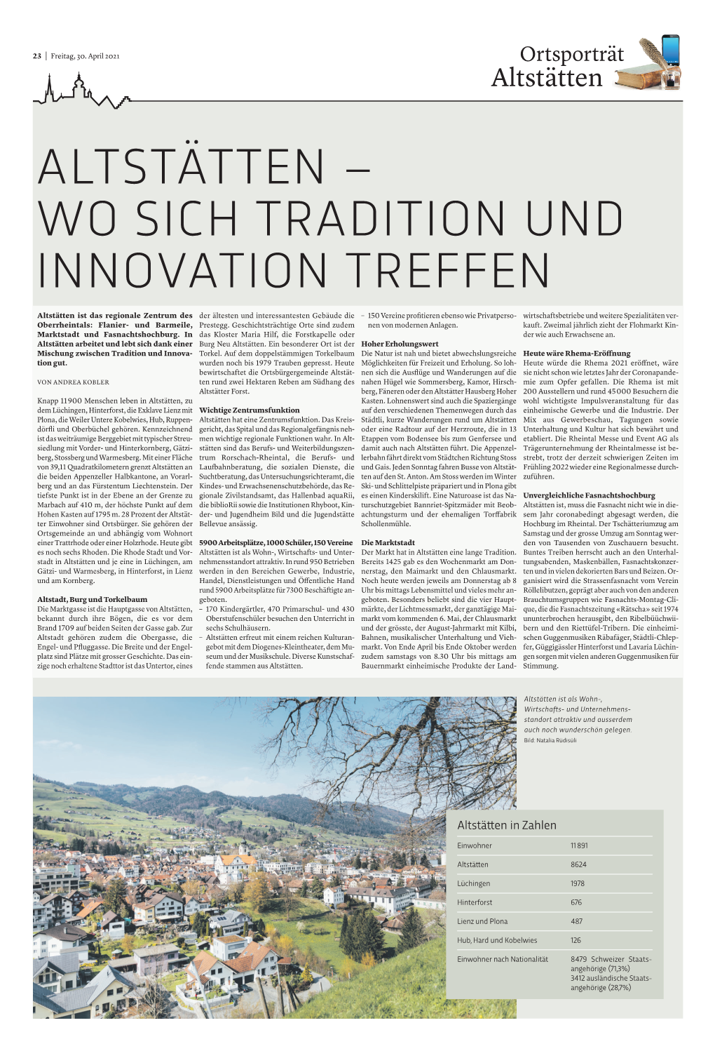 Ortsporträt Altstätten ALTSTÄTTEN – WO SICH TRADITION UND INNOVATION TREFFEN