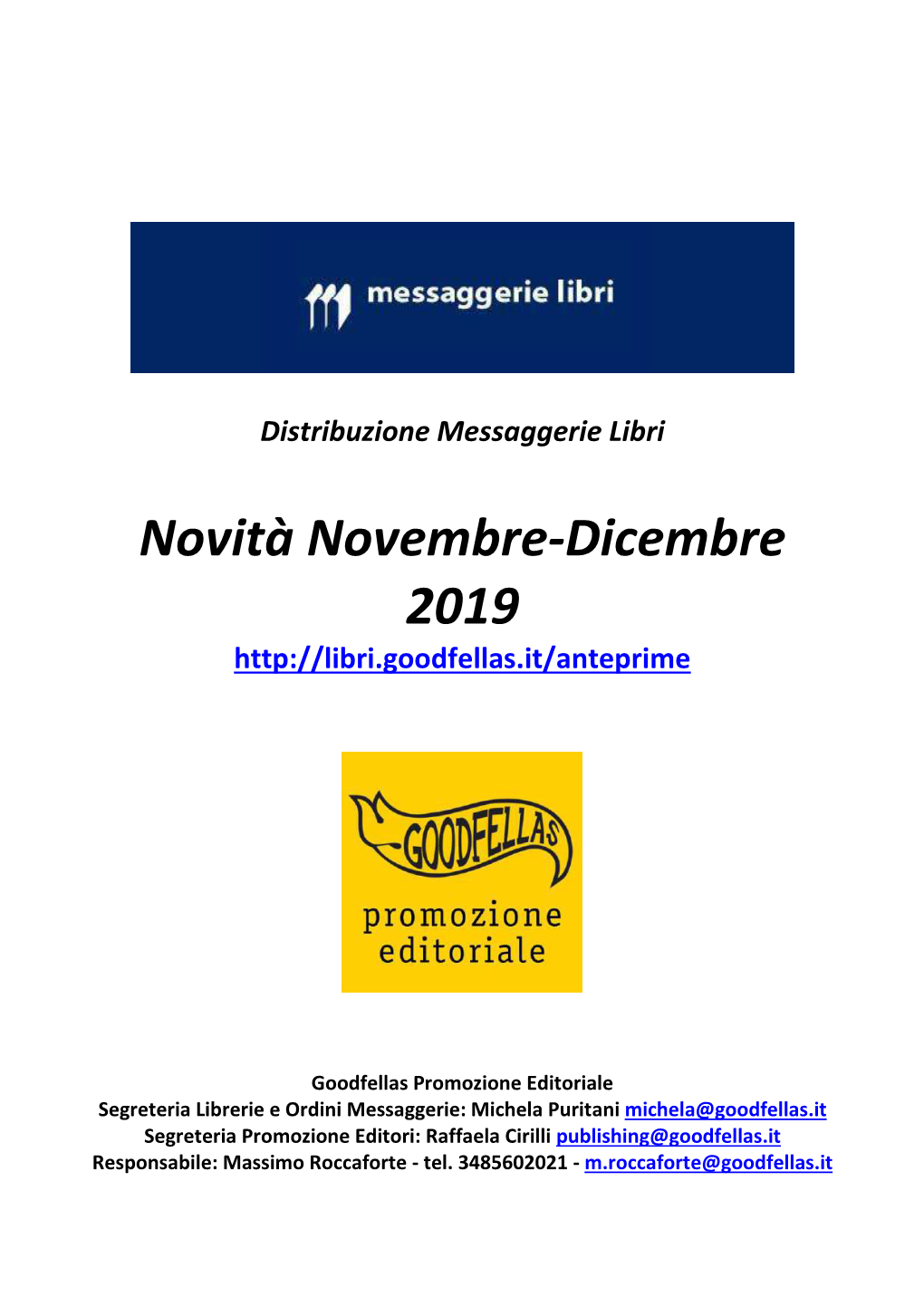 Novità Novembre-Dicembre 2019