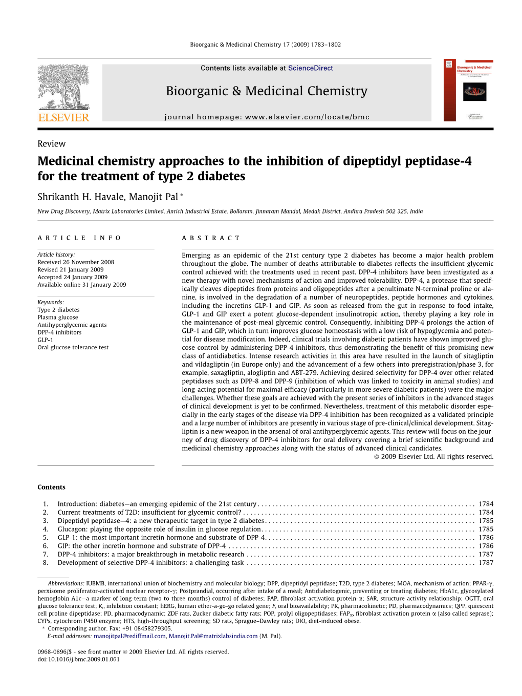 Medicinal Chemistry Approaches to the Inhibition of Dipeptidyl Peptidase-4 for the Treatment of Type 2 Diabetes