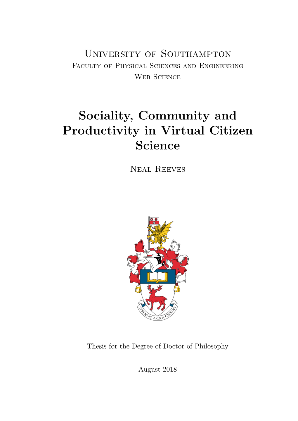 Sociality, Community and Productivity in Virtual Citizen Science