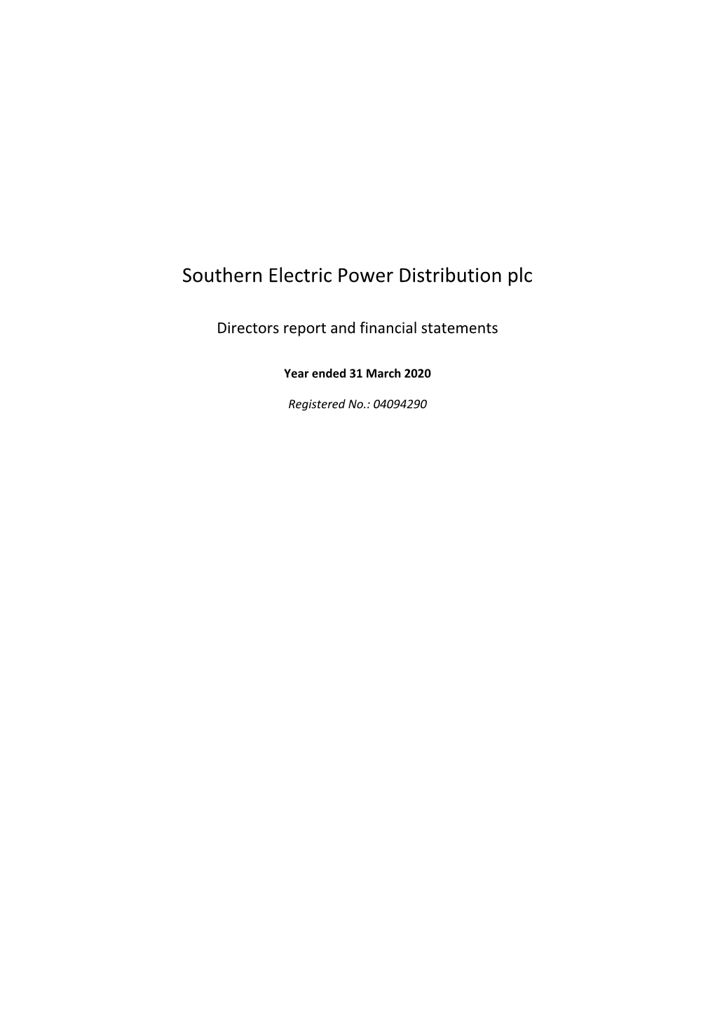 Southern Electric Power Distribution Plc