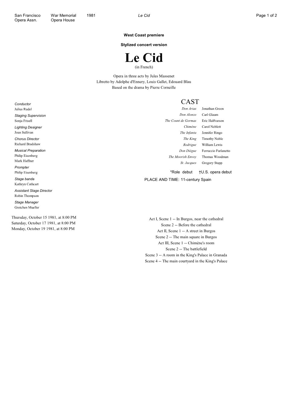 Le Cid Page 1 of 2 Opera Assn