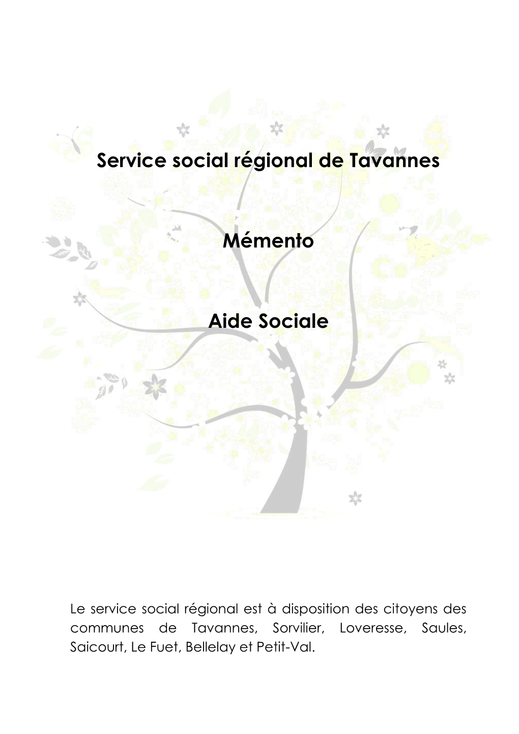 Service Social Régional De Tavannes Mémento Aide Sociale