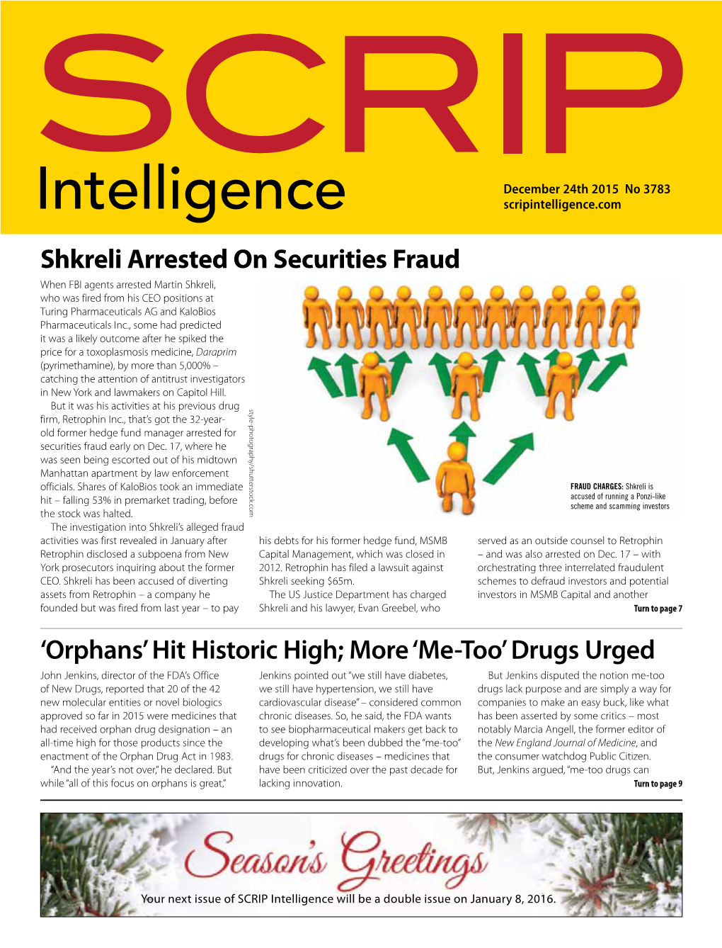 Drugs Urged Shkreli Arrested on Securities Fraud