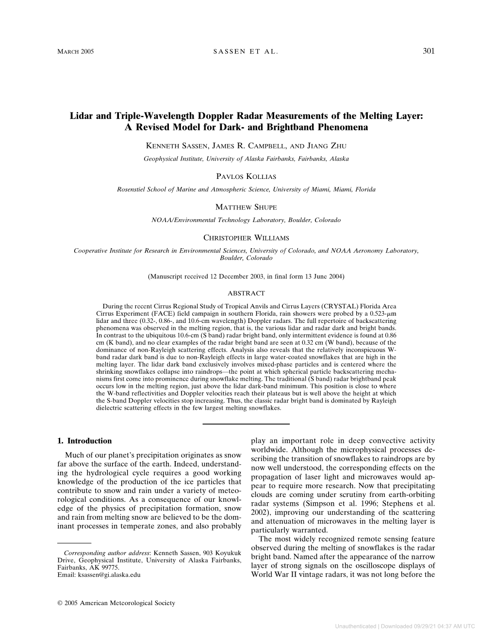 Lidar and Triple-Wavelength Doppler Radar Measurements of the Melting Layer: a Revised Model for Dark- and Brightband Phenomena