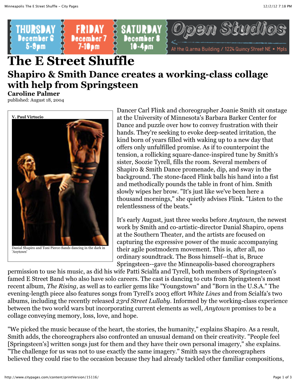 Minneapolis the E Street Shuffle - City Pages 12/2/12 7:18 PM