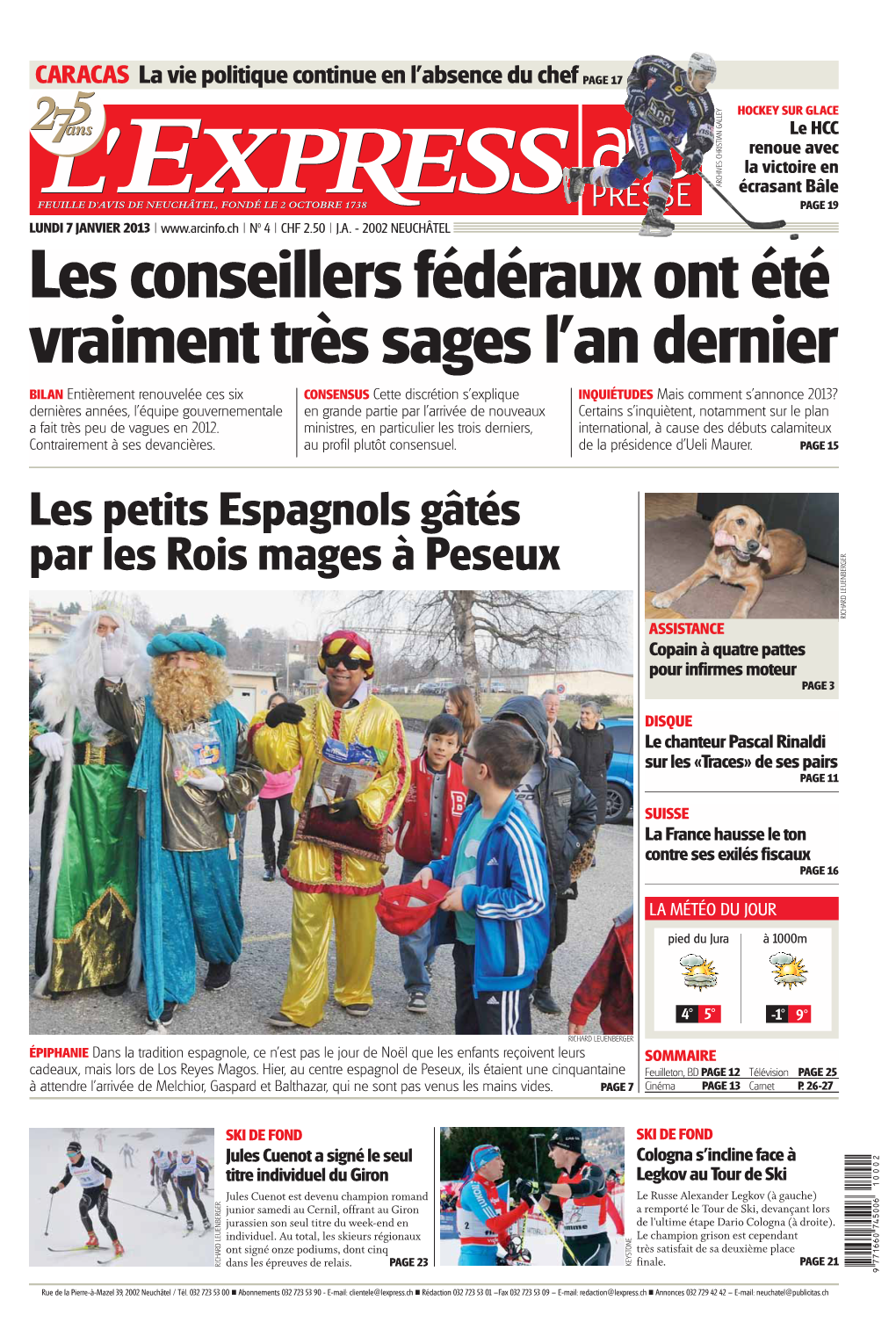 Les Petits Espagnols Gâtés Par Les Rois Mages À Peseux RICHARD LEUENBERGER ASSISTANCE Copain À Quatre Pattes Pour Infirmes Moteur PAGE 3