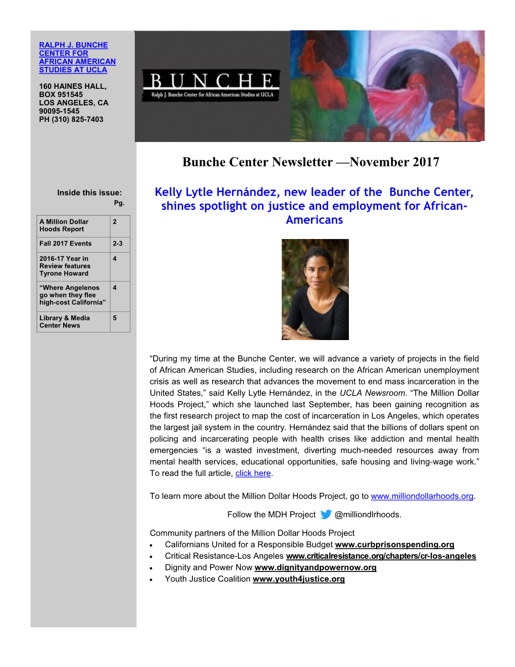 Bunche Center Newsletter —November 2017