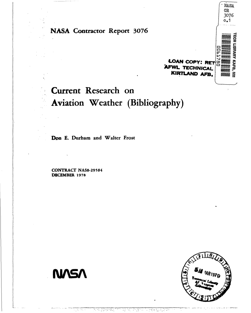 Current Research on Aviation Weather (Bibliography)