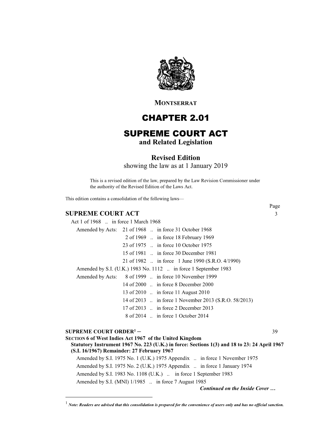 CHAPTER 2.01 SUPREME COURT ACT and Related Legislation
