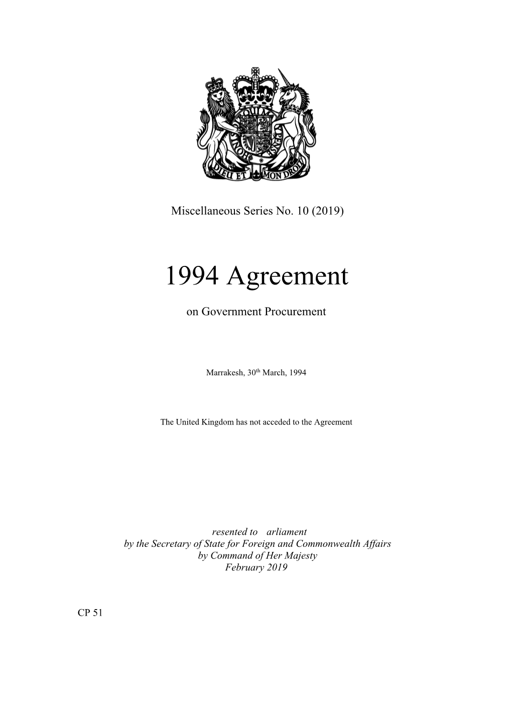 1994 Agreement on Government Procurement