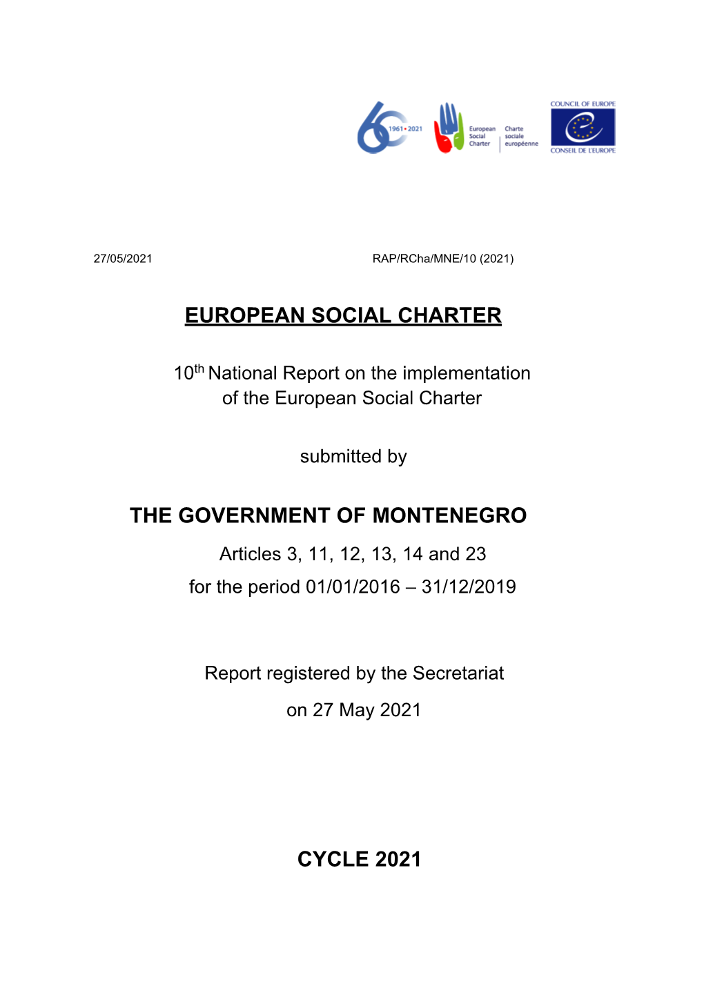 European Social Charter the Government of Montenegro Cycle 2021