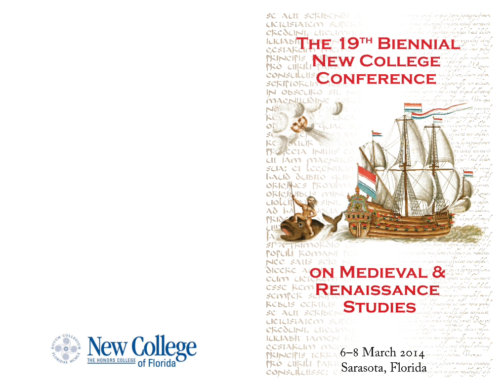 Studies Renaissance on Medieval & Conference New College Biennial