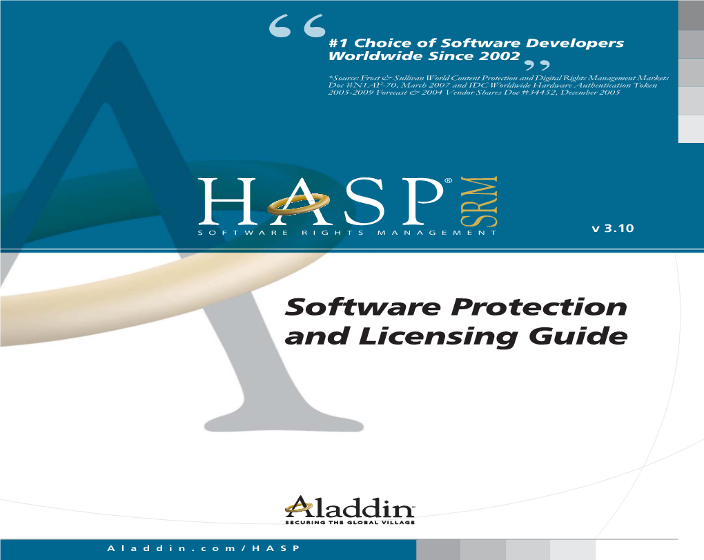 HASP SRM V.3.10 Software Protection and Licensing Guide