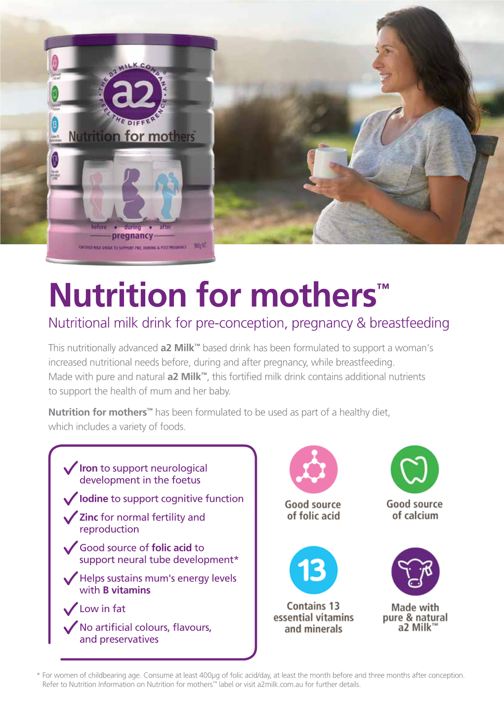 Nutrition for Mothers™ Has Been Formulated to Be Used As Part of a Healthy Diet, Which Includes a Variety of Foods