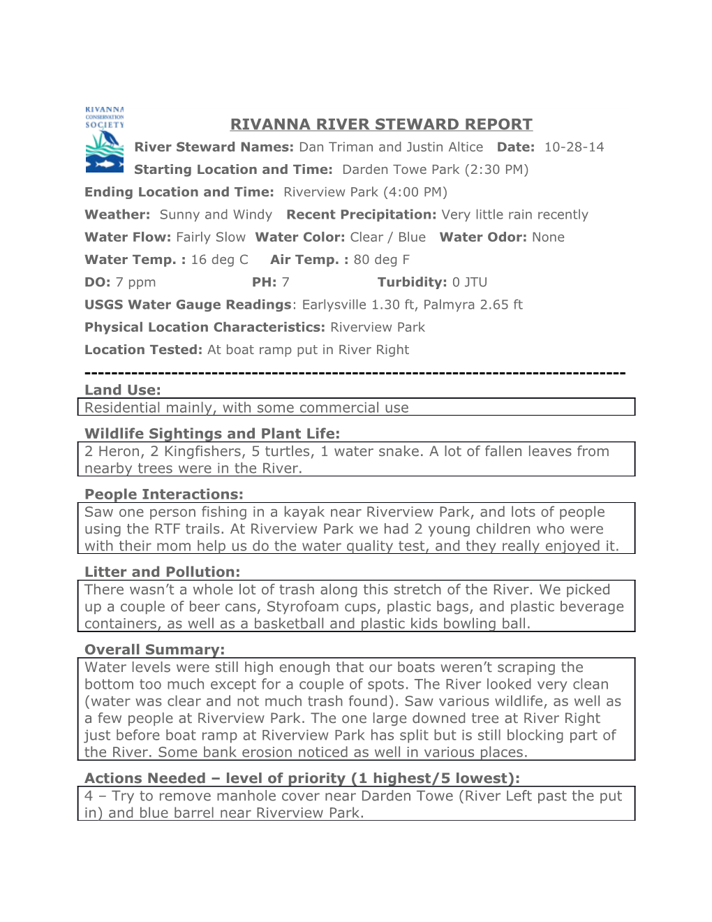 Rivanna River Steward Report s4